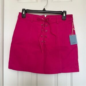 Forever 21 Hot Pink Lace-Up Mini Skirt